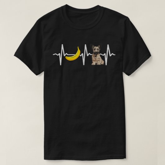 Banana Skye Terrier Heartbeat Hondenliefhebber T-shirt (Design voorkant)
