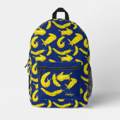 Banana Slugs Bright Geel, Royal Blue Pattered Bedrukte Rugzak (Voorkant)