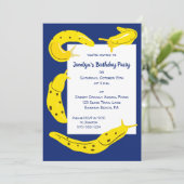 Banana Slugs Geel en Blauw Custom Verjaardagsfeest Kaart (Staand voorkant)