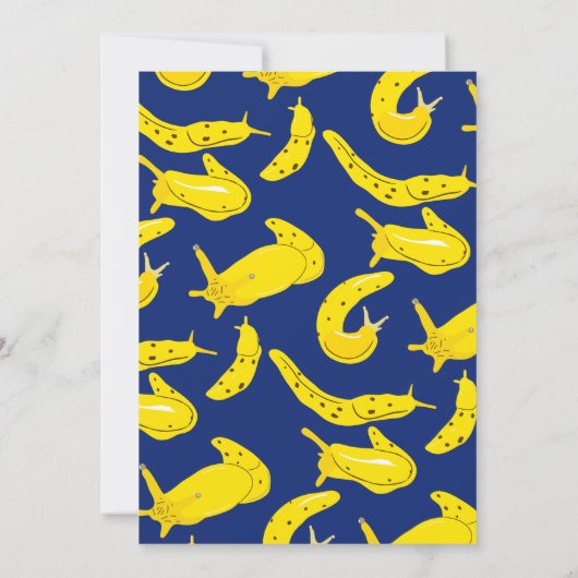 Banana Slugs Geel en Blauw Custom Verjaardagsfeest Kaart (Achterkant)