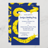 Banana Slugs Geel en Blauw Custom Verjaardagsfeest Kaart (Voorkant / Achterkant)