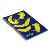 Banana Slugs Yellow and Blue, op maat gesneden Notitieboek (Rechterzijde)