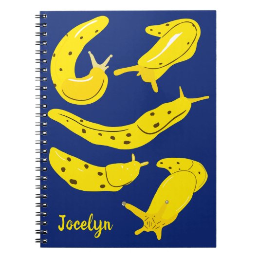Banana Slugs Yellow and Blue, op maat gesneden Notitieboek (Voorkant)