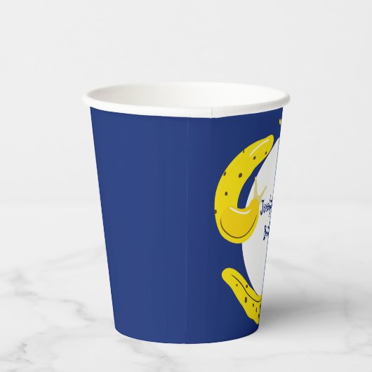 Banana Slugs Yellow and Blue, op maat gesneden Papieren Bekers (Rechts)