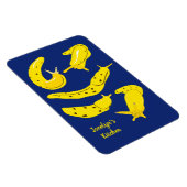 Banana Slugs Yellow en Royal Blue, op maat gesnede Magneet (Rechterzijde)