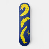 Banana Slugs Yellow en Royal Blue, op maat gesnede Persoonlijk Skateboard (Voorkant)