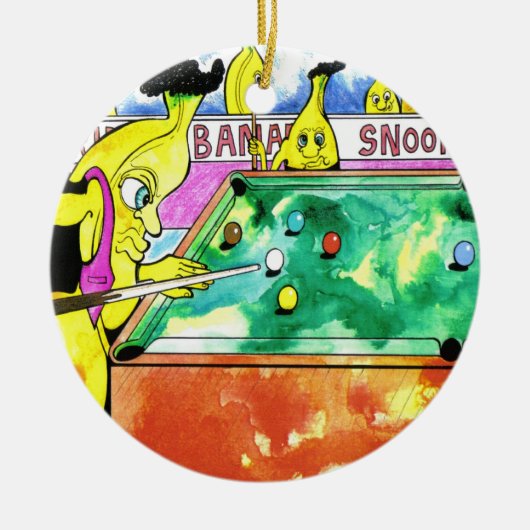 Banana Snooker Keramisch Ornament (Voorkant)