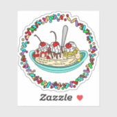 Banana Split and Sprinkles Border Sticker (Vel)