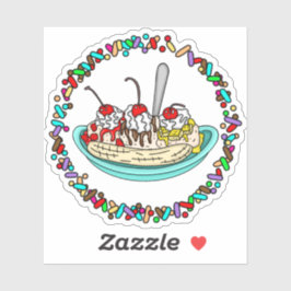 Banana Split and Sprinkles Border Sticker