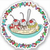Banana Split and Sprinkles Border Sticker (Voorkant)