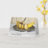 Banana Split Dessert Birthday Kaart (Gele Bloem)