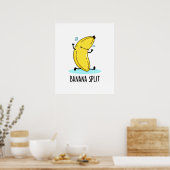 Banana Split Funny Dancing Banana Pun Poster (Keuken)