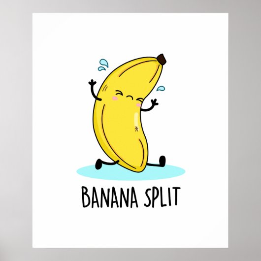 Banana Split Funny Dancing Banana Pun Poster (Voorkant)