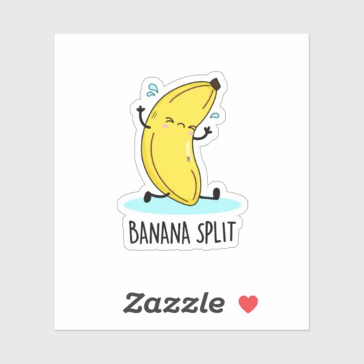 Banana Split Funny Dancing Banana Pun Sticker (Vel)