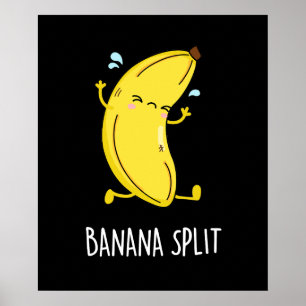 Banana Split Funny Dansant Banana Pun (Donkere BG) Poster
