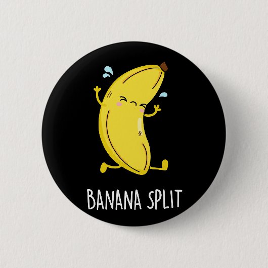 Banana Split Funny Dansant Banana Pun (Donkere BG) Ronde Button 5,7 Cm (Voorkant)