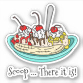 Banana Split Ice Cream Pun Sticker (Voorkant)