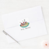 Banana Split Ice Cream Pun Vierkante Sticker (Envelop)