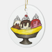 Banana Split Ice Cream Social Sundae Dessert Keramisch Ornament (Links)