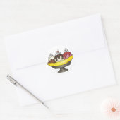 Banana Split Ice Cream Sundae Dessert Foodie Ronde Sticker (Envelop)