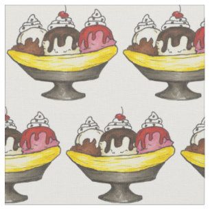 Banana Split Ice Cream Sundae Foodie Soda Stof