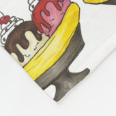 Banana Split Ice Cream Sundae Hot Fudge Foodie Fleece Deken (Hoek)