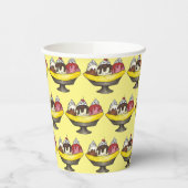 Banana Split Ice Cream Sundae Scoop Shop Dessert Papieren Bekers (Links)