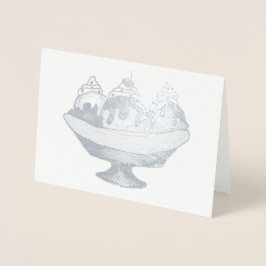 Banana Split Ice Cream Sundae Social Food Dessert Folie Kaarten