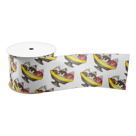 Banana Split Ice Cream Sundae Three Scoops Foodie Satijnen Lint