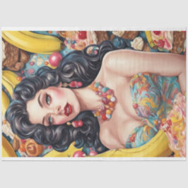 Banana Split Pinup Retro Decoupage Tissuepapier