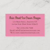 Banana Split Sundae Ice Cream Shoppe Shop Food Visitekaartje (Achterkant)