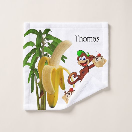 Banana Split Tree Monkey Bathroom Towel sets Bad Handdoek (Wasdoekje)