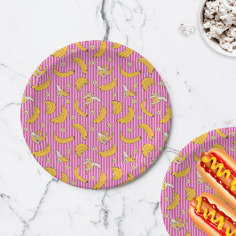 Banana Stripe Vector Pattern | Magenta Papieren Bordje
