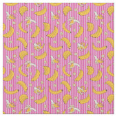Banana Stripe Vector Pattern | Magenta Stof (Close Up)