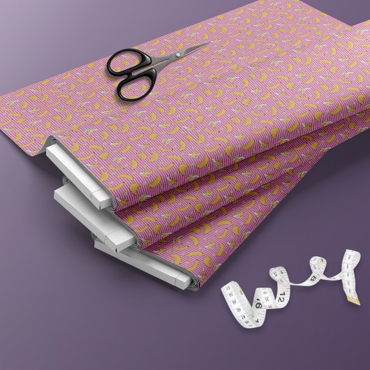 Banana Stripe Vector Pattern | Magenta Stof