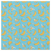 Banana Stripe Vector Pattern | Turquoise Blue Stof (Close Up)