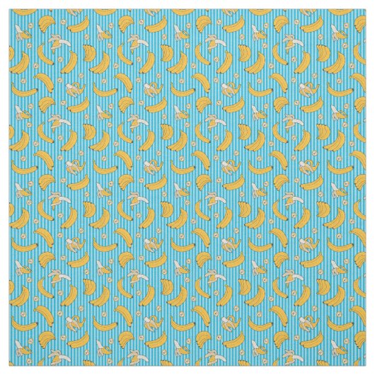 Banana Stripe Vector Pattern | Turquoise Blue Stof (Swatch)