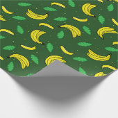 Banana Summer Yellow Green Tropical Fruits Patroon Cadeaupapier (Hoek)
