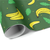 Banana Summer Yellow Green Tropical Fruits Patroon Cadeaupapier (Rol Hoek)