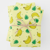Banana Summer Yellow Tropical Fruits Pattern Inpakpapier Vel (In situ)