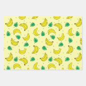 Banana Summer Yellow Tropical Fruits Pattern Inpakpapier Vel (Voorkant)