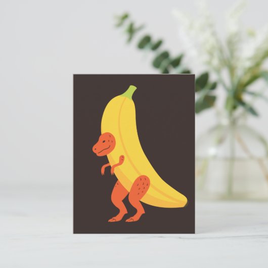 Banana T Rex Briefkaart (Staand voorkant)