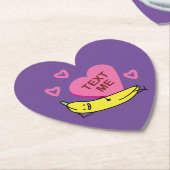 Banana Text Me Valentijn glimlachen Kartonnen Onderzetters (Gekanteld)