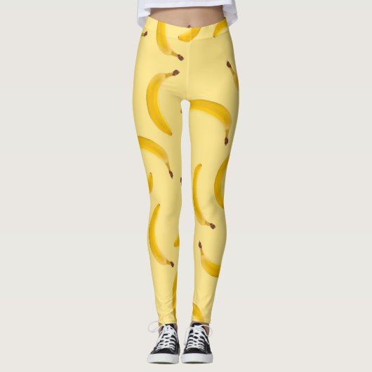 Banana Texture lichtgele leggings (Voorkant)