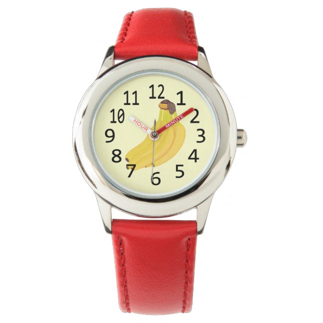 Banana Time Bunch of Bananas Numbered Watch Horloge (Voorkant)