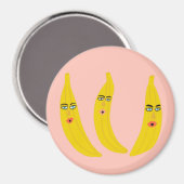 Banana Trio Whimsical Magnet (Voorkant / Achterkant)