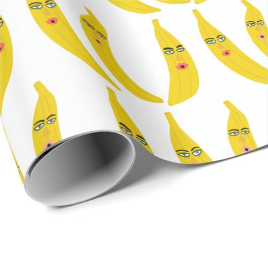 Banana Trio Whimsical Pattern Gift Cadeaupapier (Rol Hoek)