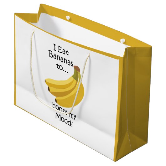 Banana Tropical Fruit Boost My Mood Funny Groot Cadeauzakje (Voorkant Gekanteld)