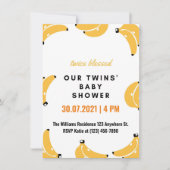Banana twins baby shower uitnodiging (Voorkant)