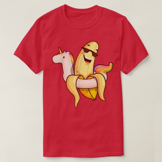 Banana Unicorn Float Summer Tropical Fruit Hawaii T-shirt (Design voorkant)